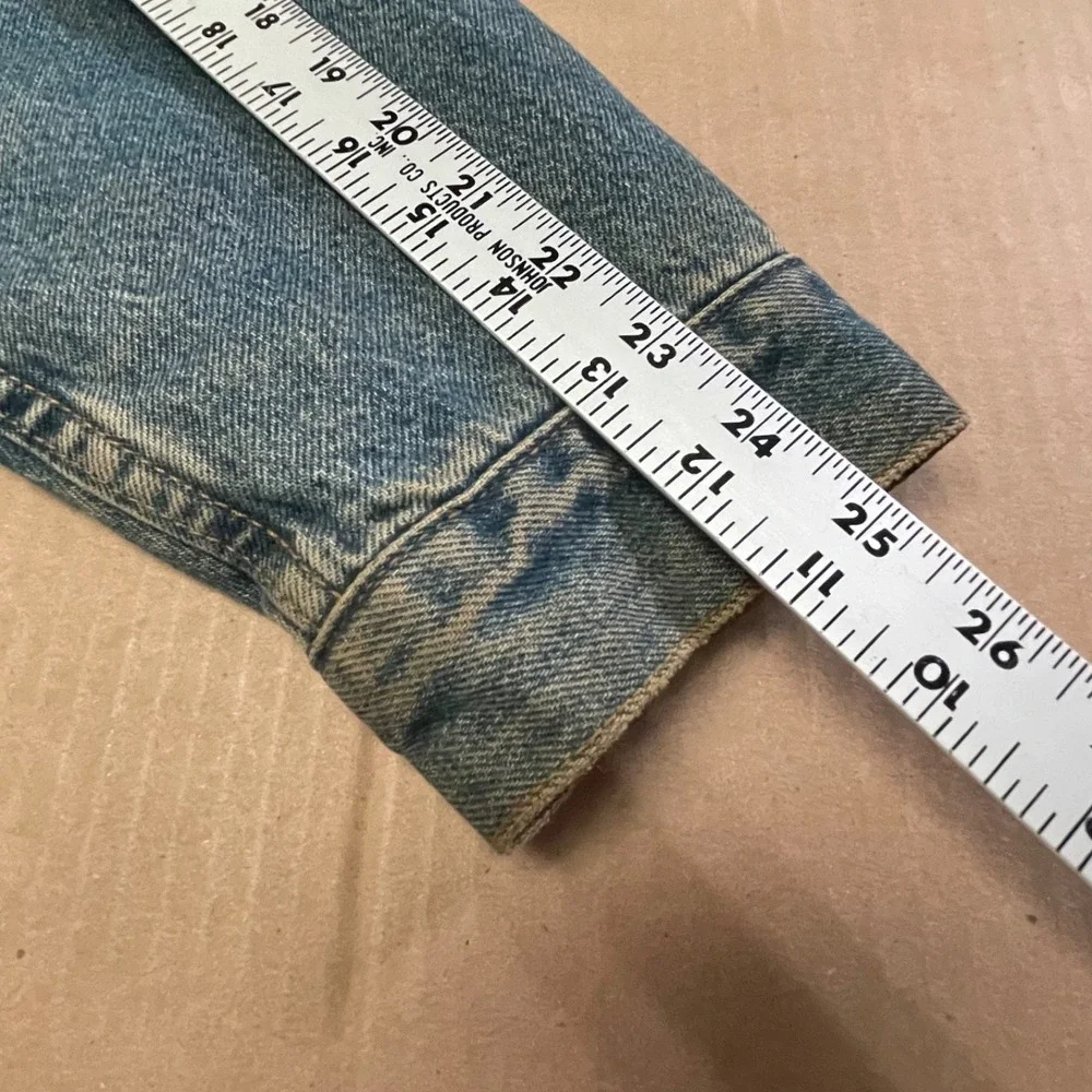 Vintage 90s Levi's 70699-0289 Plaid Flannel Lined Denim Trucker Jacket Mens XL